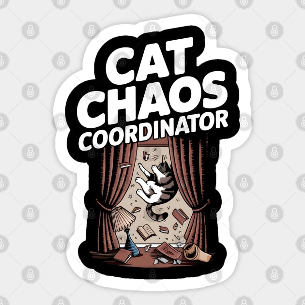 Cat Chaos Coordinator – Funny Cat Lover Sticker by MakerMind8.2